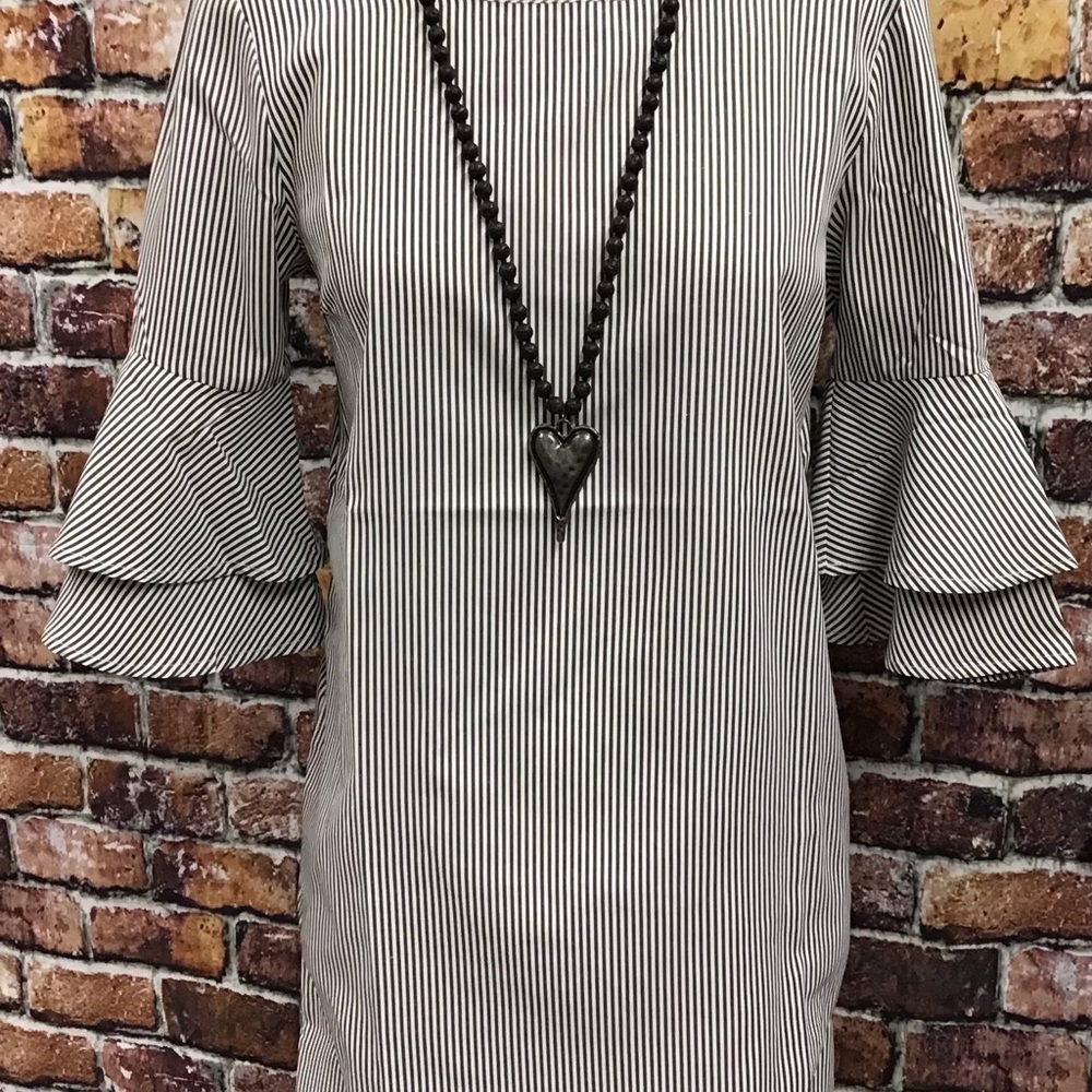 Black and white stripe dress